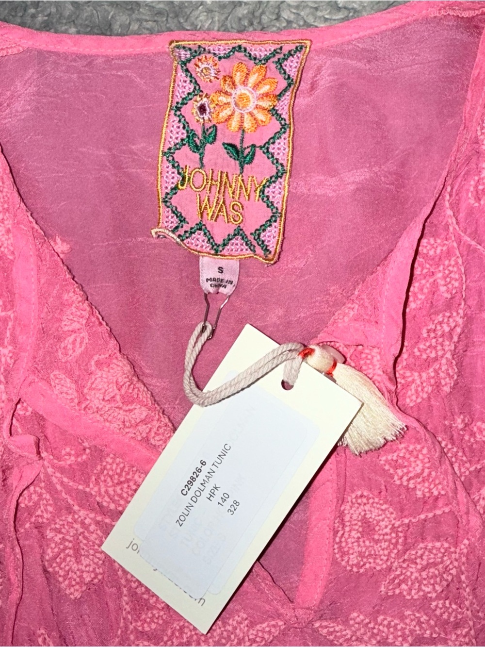 JOHNNY WAS ZOLIN DOLMAN TUNIC IN HOT PINK - Picture 7 of 8